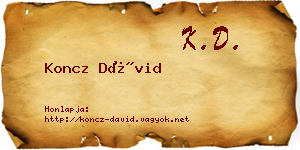 Koncz Dávid névjegykártya