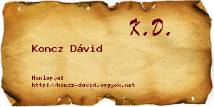 Koncz Dávid névjegykártya